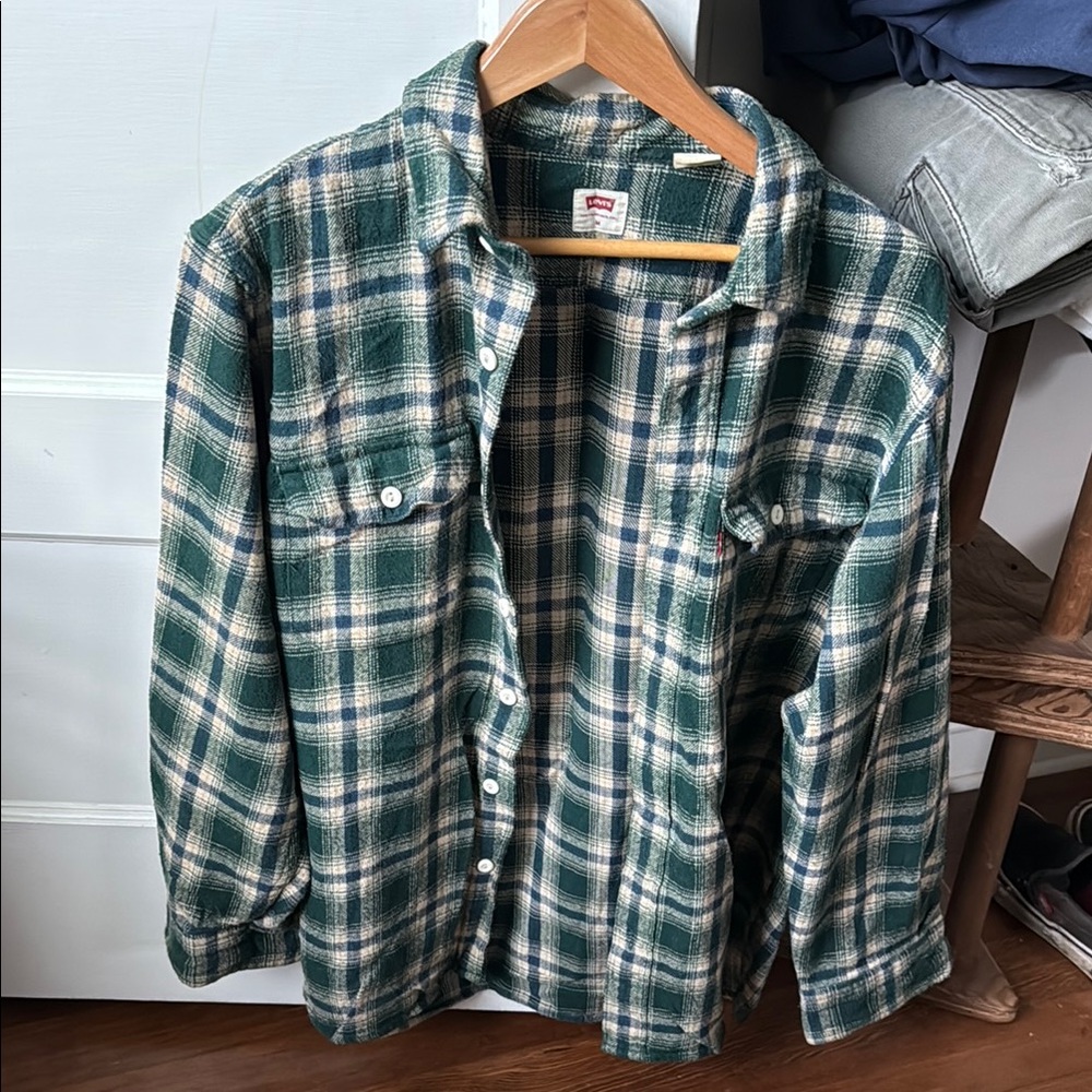 Levi's Green and White Lightweight Shirt Jacket